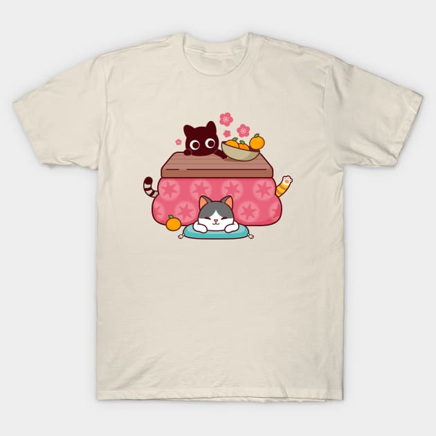 Kotatsu Cats Kawaii T-Shirt by kudasai